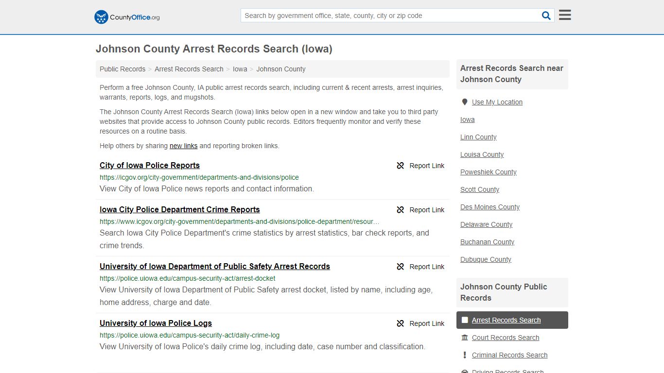 Arrest Records Search - Johnson County, IA (Arrests ...